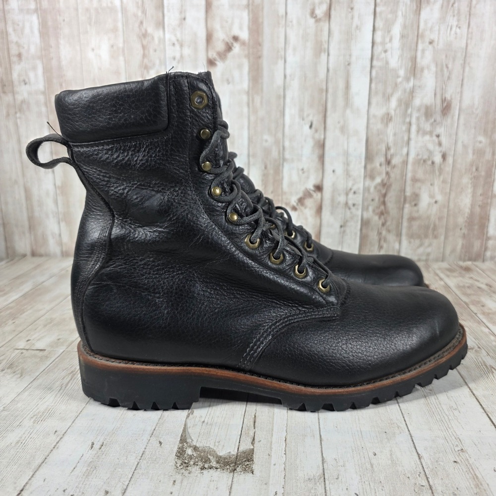 Chippewa Super Logger Boots Mens Black Leather Vibram Lug Sole USA Made 10.5 EEE